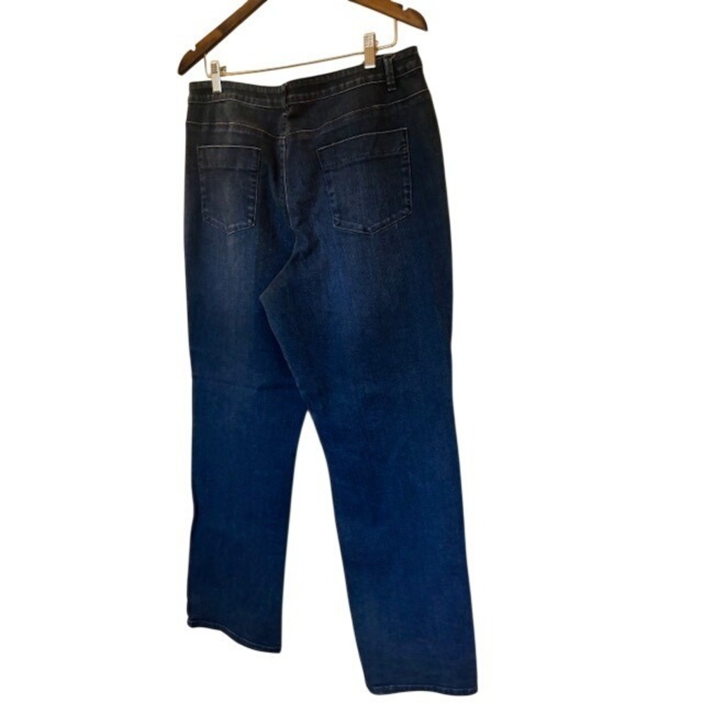 Coldwater Creek High Rise Straight Leg Dark Wash Blue Jean's Women's 14 - Picture 6 of 10
